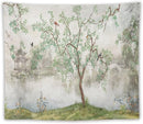 HZOHNAGO Japanese Tapestry Tree Misty Garden Lake Printed Wall Tapestry Ink Painting Wall Hanging for Bedroom Living Room Dorm 60" W x 50" H by CozyNest Decor