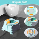 Portable Potty for Toddler Travel, Kids Travel Potty Training Chair with Travel Bag, Baby Potty Training Toilet for Outdoor and Indoor Easy to Clean (Blue) by Yszawmx, Includes 30 Replacement Bags by TinyTreasures Baby Boutique