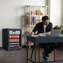 Newair 24" Beverage Refrigerator 177 Can Capacity, Black Stainless Steel Mini Fridge with Built-in Cooler and Glass Door, Cool your Soda, Beer, and Beverages to 37F by CozyNest Decor