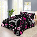 Eiffel Tower Comforter Set Full Size,Eiffel Tower Bedding Set for Girls, Pink and Black Paris Themed Comforter Bedroom Decor,Paris Quilt French Style Romantic Bedding by CozyNest Decor