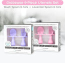 Grabease Baby Spoons Baby Led Weaning Supplies Toddler Forks Feeding, BPA-Free & Phthalate-Free for & Toddler, 2 Sets, Blush and Lavender by TinyTreasures Baby Boutique