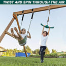 Swing Spins Set: 360° Handle Twist-Spin Flips Toy - Slackline Attachments Activate Play Powers - Accessories for Kids' Playground and Backyard Fun, Green by TinyTreasures Baby Boutique