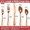 50 Pcs Rose Gold Silverware Set for 10, Food Grade Stainless Steel Flatware Set, Eating Utensils Sets Include Fork/Knife/Spoon,Home Kitchen Tableware Set, Reusable Cutlery Set, Dishwasher Safe by CozyNest Decor