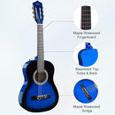 ADM Beginner Acoustic Classical Guitar Nylon Strings Wooden Guitar Bundle Kit for Kid Boy Girl Student Youth Guitarra Online Lessons with Gig Bag, Strap, Tuner, Strings, Picks (34 Inch, Blueburst) by TinyTreasures Baby Boutique