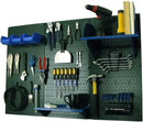Wall Control Pegboard Organizer 4 ft. Metal Pegboard Standard Tool Storage Kit with Green Toolboard and Blue Accessories by GreenHaven Gardens