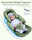 Infant Car Seat Head Support with Extra Shoulder Covers Set, Thickened Carseat Cushion for Baby, Breathable Newborn Carseat Insert for Stroller Swing by TinyTreasures Baby Boutique
