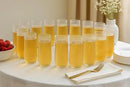 24 Pack Ribbed Ripple Stemless Toasting Glasses, Origami Durable 9 Oz BPA-Free Disposable Plastic Champagne Flutes for Weddings, Bars, Events, and Celebrations (Clear) by CozyNest Decor