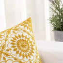 HWY 50 Mustard Yellow Decorative Throw Pillow Covers 18x18 Inch, Pack of 2 Embroidered Cotton Farmhouse Cushion Cover Pillow Case for Sofa Couch Living Room Bed Bedroon, Little Sunflower Design by CozyNest Decor