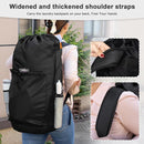 Polecasa Heavy Duty Backpack Laundry Bag, 29 x 13.5 Inches Hamper bag with Padded Shoulder Straps,130gsm Durable Fabric and 4 Pockets, Large Drawstring Bag for Dorm, College, Travel, Black by TinyTreasures Baby Boutique