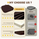 downluxe Chair Cushions for Dining Chairs, Waterproof Kitchen Chair Pads, Non-Slip Dining Seat Cushion with Ties, 17" x 16" x 2.5", Brown, 6 Pack by CozyNest Decor