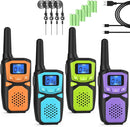 WokTok Small Machine Walkie Talkie,Camping Outdoor Game Toys Christmas Birthday Gift for Boys and Girls 3 4 5 6 7 8 9 10 Years Old Rechargeable with NOAA,Lanyard Kids Walkie Talkie 2 Packs by TinyTreasures Baby Boutique