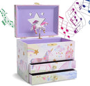 Jewelkeeper Enchanting Unicorn Musical Jewelry Box for Girls - Sparkling Rainbow Design Music Box with 2 Pullout Drawers to Store Earrings, Necklace and Bracelets - Plays The Beautiful Dreamer Tune by TinyTreasures Baby Boutique