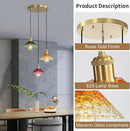 Glass Ceiling Chandelier,3-Light Colorful Hanging Pendant Light,Mid Century Modern Glass Pendant Light Fixture for Dining Room, Hallway, Living Room,Farmhouse,Kitchen Island by CozyNest Decor