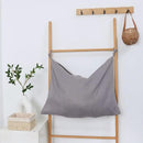 Hanging Linen Laundry Bag, 100% Pure Flax Linen Over The Door Hamper with Bottom Zipper for Laundry Room, Household Dirty Cloth Storage Organizer Bag, Gray by CozyNest Decor