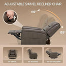 COLAMY Oversized Leather Recliner Chair, 360°Swivel Rocking Manual Recliner with Thick Cushioned Padding Backrest and Wide Seat - Lightbrown by CozyNest Decor