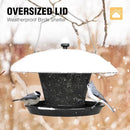 Veehoo Bird Feeders for Outdoors Hanging-Cardinal Bird Feeder with Weatherproof Dome, Wild Meta Finch Feeder for Outside 2.5 lbs Sunflower Seed Capacity, Black by CozyNest Decor