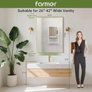 FARMER 26x38 Inch Gold Bathroom Mirror, Rectangle Wall Mounted Mirror, Vanity Mirror, Brushed Square Mirror, Framed Bathroom Mirror for Bedrooms, Entryways, Living Rooms, Horizontal/Vertical by CozyNest Decor