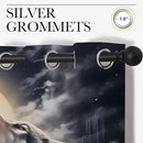 Fantasy Wolf Blackout Curtains for Boys Girl Bedroom Decor,Full Moon Starry Sky Wildlife Retro Thermal Insulated Grommet Drapes Darkening Window Curtain for Living Room Home 84x72 inch by TinyTreasures Baby Boutique