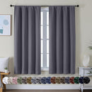 Simplebrand Ava Grey Blackout Curtains for Bedroom 63 Inch Length 2 Panels Set, Solid Thermal Insulated Energy Saving Rod Pocket Window Treatment Curtains Blackout Drapes, W40 x L63 Inch, Grey by TinyTreasures Baby Boutique