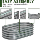 zizin Galvanized Raised Garden Bed Metal Oval Raised Garden Beds Outdoor Planter Box for Vegetables (4x2x1.3FT, Silver) by GreenHaven Gardens
