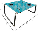 Neso Portable Beach Table with Cup Holders, Cell Phone Pockets, Lightweight for Picnics and Parks (Aqua Fronds) by GreenHaven Gardens