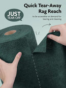 Fantasticlean Microfiber Cleaning Cloth Roll -75 Pack, Tear Away Microfiber Towels, 12" x 12", Reusable, Washable, Scratch Free, Ultra Absorbent Dish Rags for Car, Home, Garage or Shop (Forest Green) by CozyNest Decor