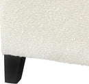 Adeco 18 Inch High Cube Ottoman Storage, Linen Chair Foot Stools, Upholstered Vanity Stool with Hinged Lid, Solid Wood Legs (White Circle Yarn) by CozyNest Decor