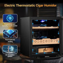Electric Humidor for Cigars, 50L 300 Counts Large Capacity, Thermostatic Electric Cigar Cooler Cabinet with Spanish Cedar Wood Shelves, Digital LED Screen, Smart Humidity & Temp Control, Gifts for Men by CozyNest Decor