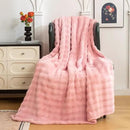 YUSOKI Luxury 3D Bubble Throw Blanket 2lb,All Ages,Home Decoration, (Light Pink,50 * 60inches) by CozyNest Decor