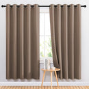 NICETOWN Kitchen Blackout Curtains and Drapes - Triple Weave Energy Saving Thermal Insulated Solid Grommet Blackout Panels for Patio (1 Pair, 66 inches by 72 Inch, Cappuccino) by TinyTreasures Baby Boutique