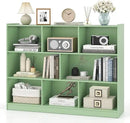 Tangkula 8-Cube Bookcase, Wood 3 Tier Open Storage Bookshelf, Modern Multipurpose Display Cabinet for Living Room, Study, Reading Nook, 48 x 12.5 x 36.5 Inch (Green) by CozyNest Decor