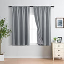 XWZO Complete Blackout Shades Window Curtain Panels with Tiebacks- Noise Reduction and Light Blocking Rod Pocket Curtains with Black Liner for Studio, Basement Room, Grey, W52 x L45, Set of 2 by TinyTreasures Baby Boutique