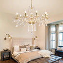 Modern Elegant 10 Lights K9 Crystal Glass Chandelier Golden Pendant Ceiling Lighting European Style for Dining Living Room Bedroom Transparent, 10 E12 Bulbs Required by CozyNest Decor