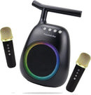 Karaoke Machine for Kids Adults Portable Bluetooth Speaker with 2 Wireless Microphones LED Lights Artistic Design 8-Hour Battery Support Family&Party Choice Fun for All Ages Gifts by TinyTreasures Baby Boutique