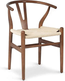 POLY & BARK Weave Dining Chair – Mid-Century Modern Wishbone Dining Chair with Arms, Solid Wood Frame, Indoor Use – Walnut – Single - Ideal for Dining Room, Kitchen or Stylish Accent Setting by CozyNest Decor