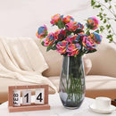 Rainbow Fake Roses Artificial Flowers - 10 Pcs Fake Artificial Roses Silk Flowers with Stems for Home Wedding Hotel Office Centerpiece Decor（Rainbow） by CozyNest Decor