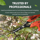 Saboten Japan 6.3" Automatic Japanese Harvesting Shears - Fine-Tipped Angled Blade, Magnetic Springless Action, Stainless Steel with Fluorine Coating, Ergonomic Grip - forest Originals, Made in Japan by GreenHaven Gardens