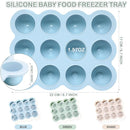 3 Pcs Baby Food Storage Container 12 Cup Silicone Baby Food Freezer Tray with Lid Stackable Reusable Silicone Freezer Tray for Food Vegetable Fruit Puree and Breast Milk(Colorful) by TinyTreasures Baby Boutique