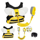 Toddler Harness with Anti Lost Wrist Link - 3-in-1 Baby Safety Leash Backpack, Adjustable Kids Walking Belt with Pocket,Child Locking Wristband for Boys & Girls for Outdoor Travel, Yellow Bee by TinyTreasures Baby Boutique