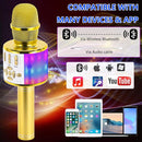 Amazmic Kids Karaoke Microphone Machine Toy Bluetooth Microphone Portable Wireless Karaoke Machine Handheld with LED Lights, Gift for Children Adults Birthday Party, Home KTV(Gold) by TinyTreasures Baby Boutique