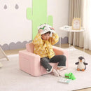 Welnow 2-in-1 Kids Sofa Chair, Convertible Toddler Chair Flip Out Children Sofa Chair Folding Kids Play Sofa with Side Pockets & Removable Cover Armrest Chair for Girl or Boy by CozyNest Decor