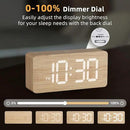 uscce Wooden Digital Alarm Clocks for Bedrooms: Dimmable Dual Alarm Clock with Large Numbers for Bedside Desk - Loud Alarm for Heavy Sleepers with Volume Control - Wood Decor & Gifts by CozyNest Decor