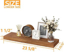 BAMEOS 24x6 Wall Shelf, 2-Shelf Modern Oak Floating Shelf Set for Bedroom, Bathroom, Kitchen Storage by CozyNest Decor