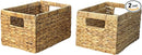 Woven Basket For Shelves, Baskets for Organizing, Wicker Storage Basket with Built-in Handles, Natural Baskets for Toys, Kitchen Storage (Medium 2-Pack, Natural Water Hyacinth) by TinyTreasures Baby Boutique