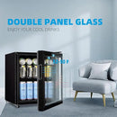 WANAI Mini Fridge Cooler 60Cans Beverage Refrigerator Glass Door Beverage Cooler for Beers Wine Juicer Adjustable Shelves LED Lights for Home, Office or Bar by CozyNest Decor