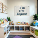 Toddler Boy Room Decor, Long Live Boyhood Banner, Boys Room Wall Decor, Banner Flag, 28.520 inches, Blue by TinyTreasures Baby Boutique