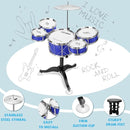 Toddler Drum Set Kids Jazz Drum Kit 8 Piece - Educational Percussion Musical Instruments Drum Toy Playset Christmas Birthday Gift for Boys Girls, Blue by TinyTreasures Baby Boutique