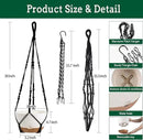 Hanging Planter Self Watering 10 Inch, 2 Pack Indoor Outdoor Hanging Baskets, Hanging Flower Pots with Drainage Hole & 2 Kinds of Plant Hangers for Garden Home Decor(Black Hanger by GreenHaven Gardens