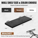 Floating Wall Shelves 2-Pack - Rustic Black 16-inch Wooden Wall Shelves for Storage and Décor, Multi-Functional and Easy to Install for Living Room, Bedroom, and Kitchen by CozyNest Decor