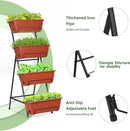 Tuenort Vertical Raised Garden Bed 4 Tiers Planter Box Freestanding Garden Planter with 4 Container Boxes for Growing Vegetables Herbs Flowers on Patio Balcony Red by GreenHaven Gardens
